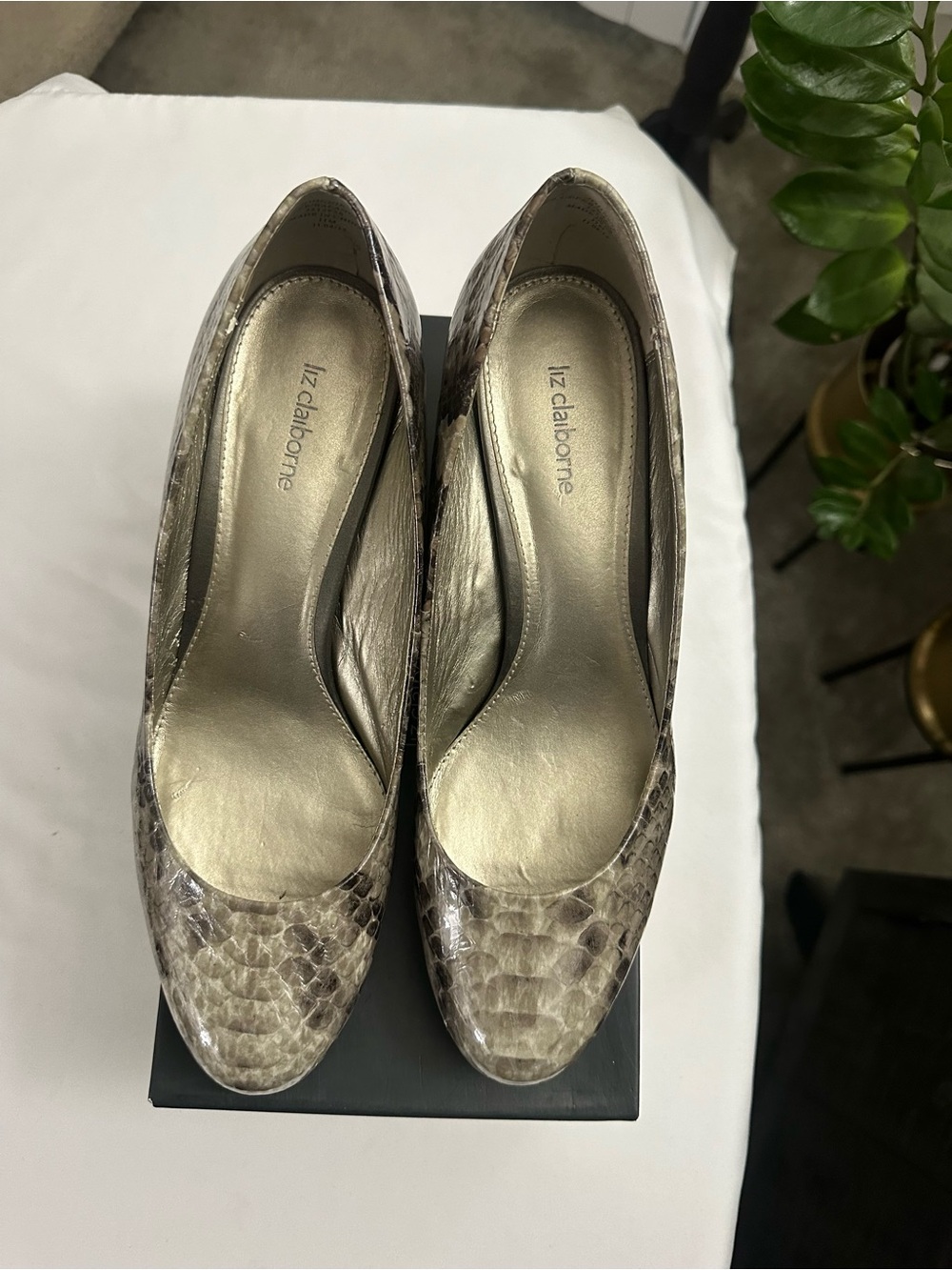 Liz Claiborne Johnnie Snake-Print Pump Heels – Size 11M